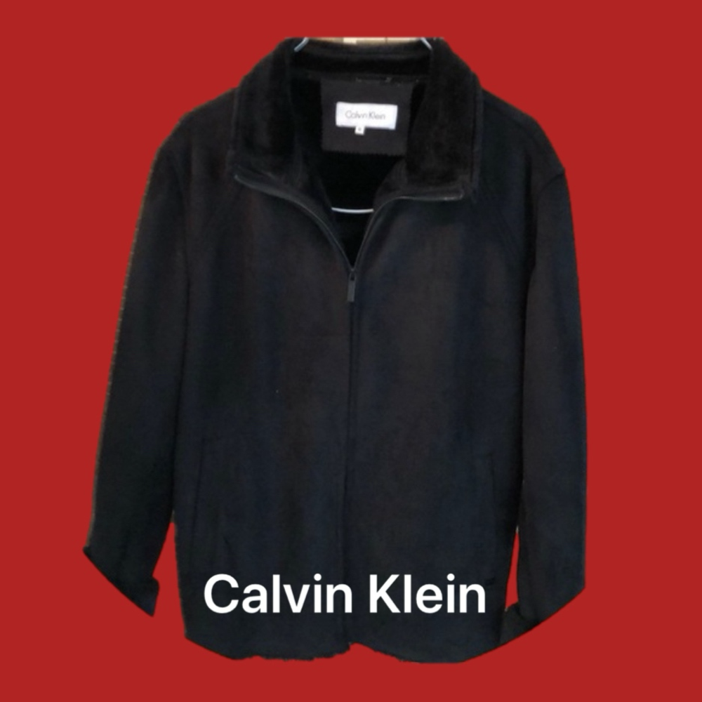 Calvin Klein Black faux suede jacket barely worn